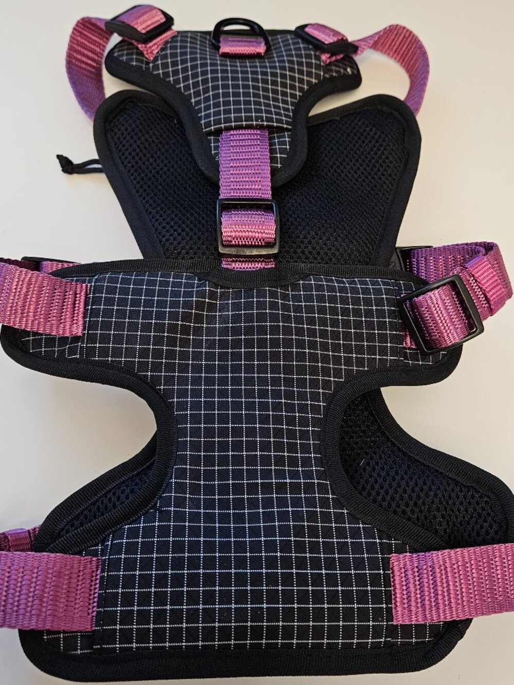 Kong Waste Bag Harness Nylon Pink & black w/ reflective trim, size L - Picture 2 of 10